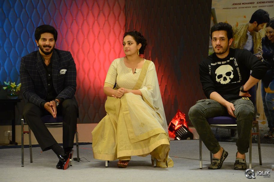 Akhil-with-Dulquer-Salmaan-And-Nithya-Menen